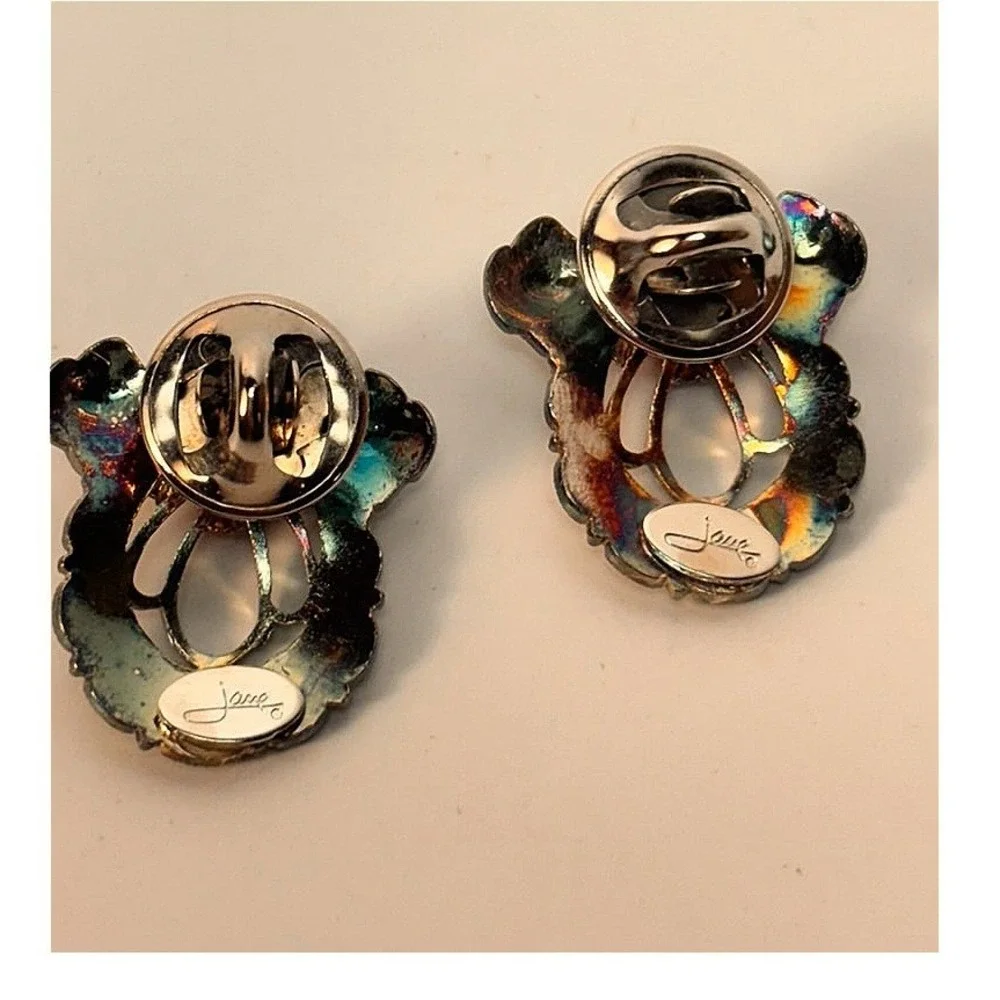 Vintage‎ Jane Christmas Angel Pins Red Green Blue Rhinestone Collector Set